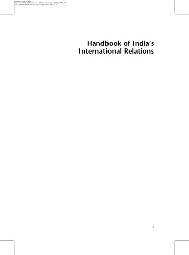Handbook Of Indias International Relations David Scott