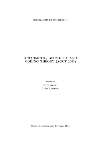 Arithmetic Geometry And Coding Theory Agct 2003 1st Edition Yves Aubry