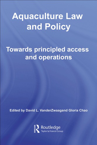 Aquaculture Law And Policy Struggling In The Wake Of The Blue Revolution Introduction David Vanderzwaag