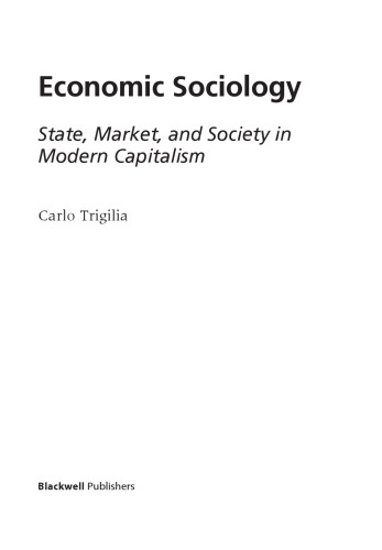 Economic Sociology State Market And Society In Modern Capitalism Owtram