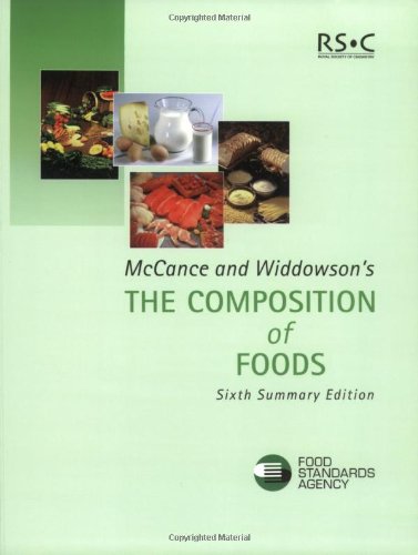 Mccance And Widdowsons The Composition Of Foods 6th Summary Ed Food Standards Agency