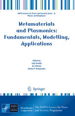 Metamaterials And Plasmonics Fundamentals Modelling Applications 1st Edition Ari Sihvola