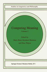 Computing Meaning Volume 2 1st Edition Harry Bunt Auth Harry Bunt