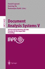 Document Analysis Systems V 5th International Workshop Das 2002 Princeton Nj Usa August 1921 2002 Proceedings 1st Edition Elisa Barney Smith
