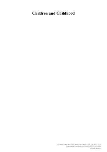 Children And Childhood Practices And Perspectives Chandni Basu