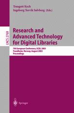 Research And Advanced Technology For Digital Libraries 7th European Conference Ecdl 2003 Trondheim Norway August 1722 2003 Proceedings 1st Edition Houssem Assadi