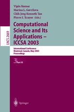 Computational Science And Its Applications Iccsa 2003 International Conference Montreal Canada May 1821 2003 Proceedings Part Iii 1st Edition Allan J Brimicombe Auth