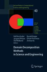 Domain Decomposition Methods In Science And Engineering 1st Edition S Bertoluzza