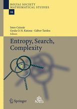 Entropy Search Complexity 1st Edition Imre Csiszr Gyula O H Katona