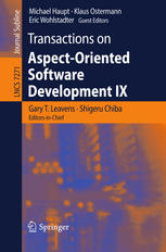 Transactions On Aspectoriented Software Development Ix 1st Edition Dimitri Van Landuyt