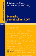 Sminaire De Probabilits Xxxvii Antoine Lejay Auth Jacques Azma