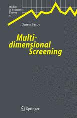 Multidimensional Screening 1st Edition Dr Suren Basov Auth