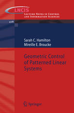 Geometric Control Of Patterned Linear Systems 1st Edition Sarah C Hamilton