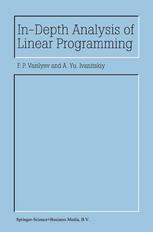 Indepth Analysis Of Linear Programming 1st Edition F P Vasilyev