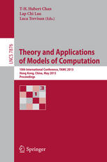Theory And Applications Of Models Of Computation 10th International Conference Tamc 2013 Hong Kong China May 2022 2013 Proceedings 1st Edition Lin Chen