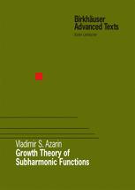Growth Theory Of Subharmonic Functions 1st Edition Vladimir Azarin Auth