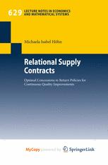 Relational Supply Contracts Optimal Concessions In Return Policies For Continuous Quality Improvements 1st Edition Michaela Isabel Hhn Auth