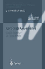 Corporate Governance Essays In Honor Of Horst Albach 1st Edition Manfred Gentz Auth