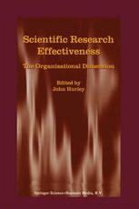 Scientific Research Effectiveness The Organisational Dimension 1st Edition John Hurley Auth