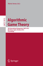 Algorithmic Game Theory 5th International Symposium Sagt 2012 Barcelona Spain October 2223 2012 Proceedings 1st Edition Krzysztof R Apt