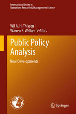 Public Policy Analysis New Developments 1st Edition Wil A H Thissen