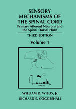Sensory Mechanisms Of The Spinal Cord Volume 1 Primary Afferent Neurons And The Spinal Dorsal Horn 3rd Edition William D Willis Jr