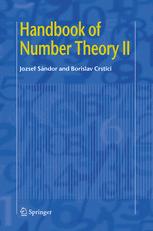 Handbook Of Number Theory Ii 1st Edition Jozsef Sndor Borislav Crstici