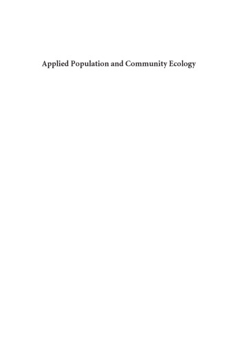 Applied Population And Community Ecology The Case Of Feral Pigs In Australia Jim Honeauth