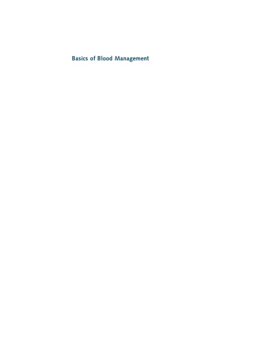 Basics Of Blood Management Second Edition Petra Seeber Aryeh Shanderauth