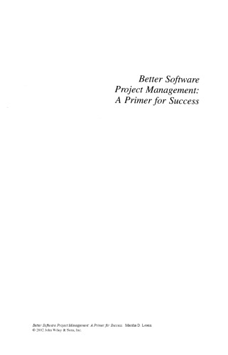 Better Software Project Management A Primer For Success Marsha D Lewinauth