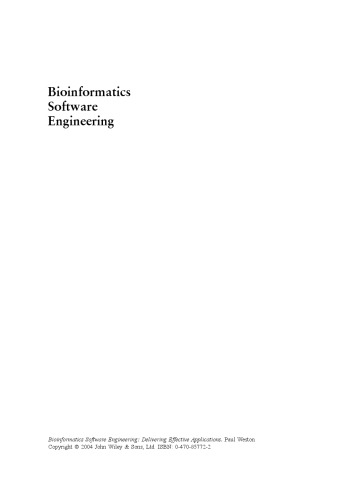 Bioinformatics Software Engineering Delivering Effective Applications Paul Westonauth