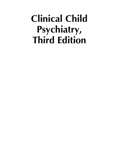 Clinical Child Psychiatry Third Edition William M Klykylo Jerald Kay