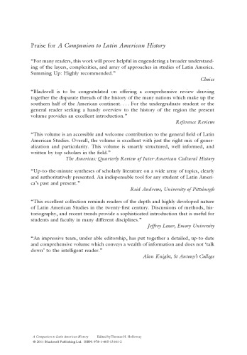 A Companion To Latin American History Thomas H Holloway