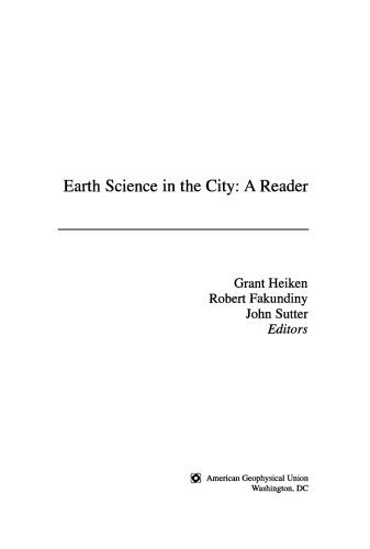 Earth Science In The City A Reader Grant Heiken Robert Fakundiny