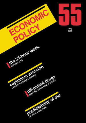 Economic Policy 55 July 2008 Georges De Menil Richard Portes