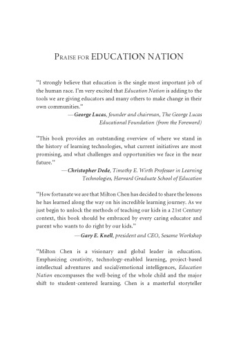 Education Nation Six Leading Edges Of Innovation In Our Schools Milton Chen