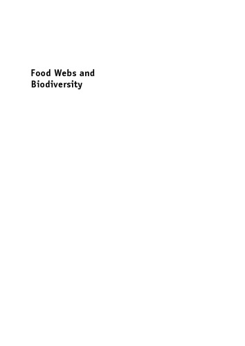 Food Webs And Biodiversity Foundations Models Data Axel G Rossberg