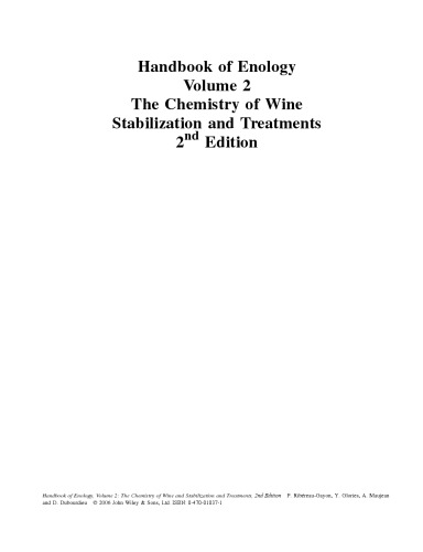 Handbook Of Enology The Chemistry Of Wine Stabilization And Treatments Volume 2 2nd Edition P Ribereaugayon