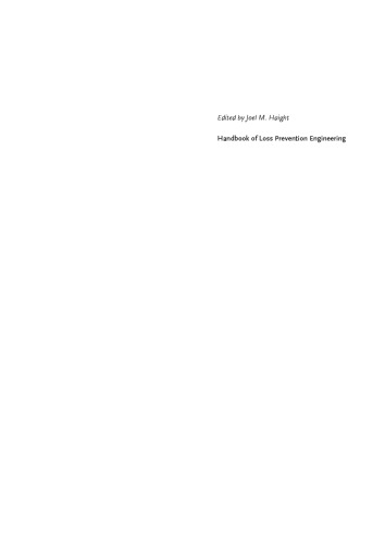 Handbook Of Loss Prevention Engineering Volume 12 Joel M Haight