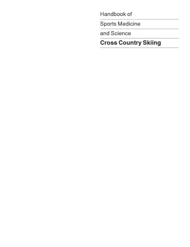 Handbook Of Sports Medicine And Science Cross Country Skiing Heikki Rusko
