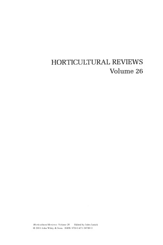Horticultural Reviews Volume 26 Jules Janick