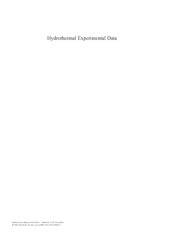 Hydrothermal Experimental Data Vladimir Valyashko