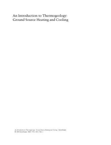 An Introduction To Thermogeology Ground Source Heating And Cooling David Banksauth