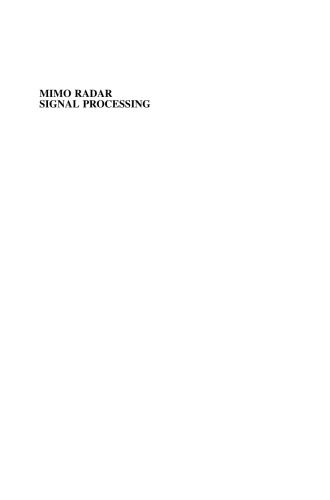 Mimo Radar Signal Processing Jian Li Petre Stoica