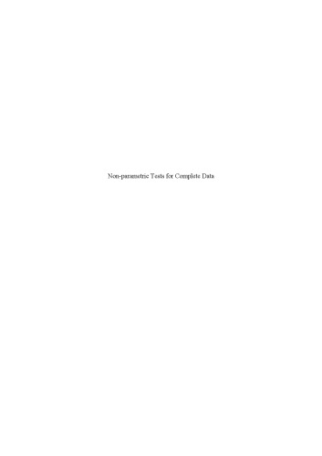 Nonparametric Tests For Complete Data Vilijandas Bagdonavicius