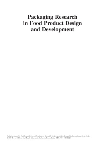 Packaging Research In Food Product Design And Development Howard R Moskowitz