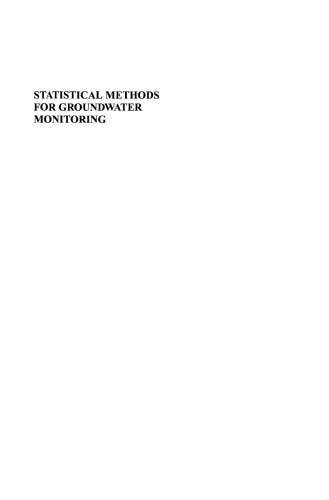 Statistical Methods For Groundwater Monitoring Robert D Gibbons