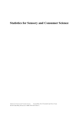 Statistics For Sensory And Consumer Science Tormod Ns Per B Brockhoff