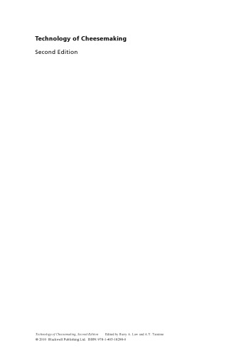 Technology Of Cheesemaking Second Edition Barry A Law Adnan Y Tamime
