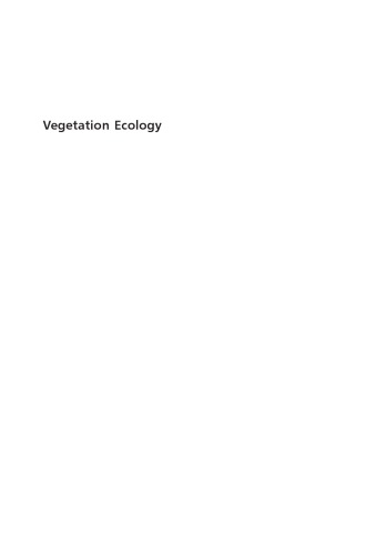 Vegetation Ecology Second Edition Eddy Van Der Maarel Janet Franklin